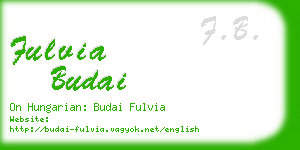 fulvia budai business card